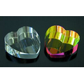 2 1/2" Rainbow Heart Optical Crystal Paperweight